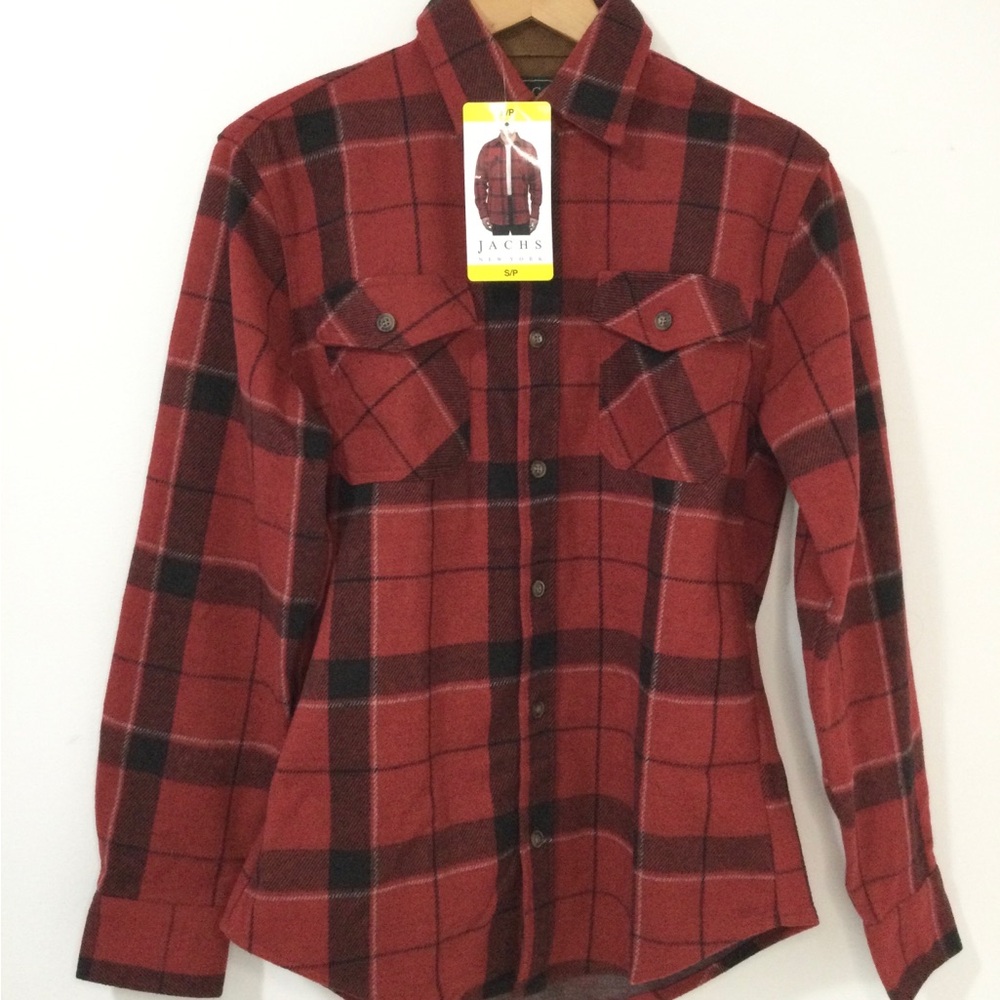 Jachs New York Men's Plaid Flannel Shirt, Trucker Western Cowboy Sz. S, New